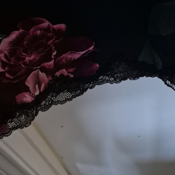 Cacique Black Floral 2-peice Pajamas Set with Pink & Purple Blooms In - 22/24 - Picture 4 of 9